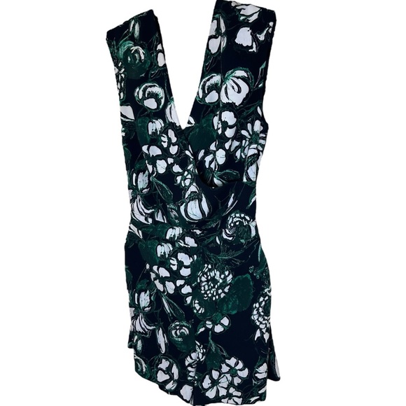 Club Monaco - “Krishel” Romper, Tropical Floral Print, Tie Back - Size 4, Black - Picture 7 of 17